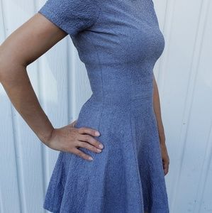 Theory Albita Fit and Flare Blue/Gray Dress